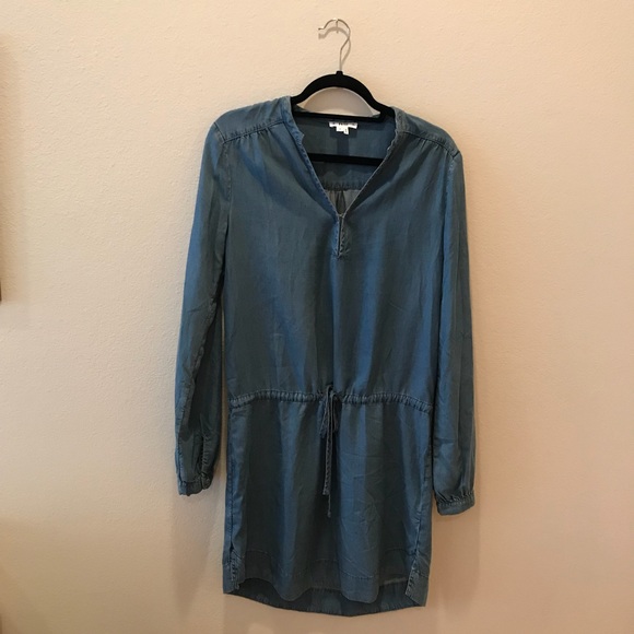 NWOT PAIGE Quianna Chambray Drawstring Waist Dress - Picture 2 of 6